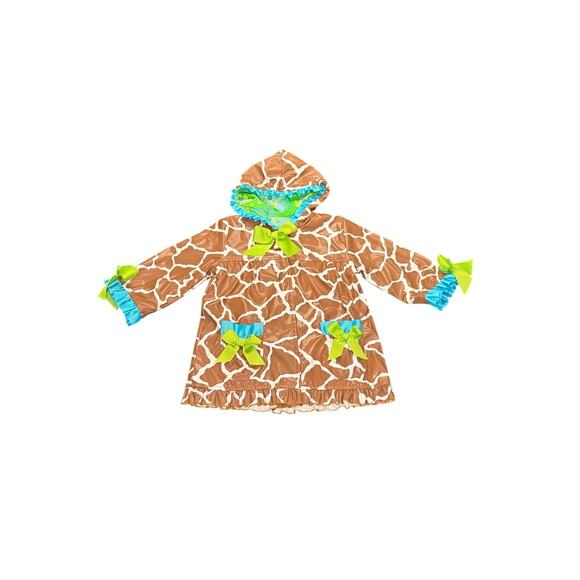Mud Pie Other - Mud Pie "Wild Child" Giraffe Print Raincoat - 12-18 Months - Nostalgic Boutique